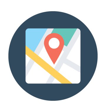 Konum Pin Düz Vektör Simgesi