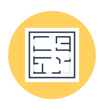 Planı düz vektör simgesi