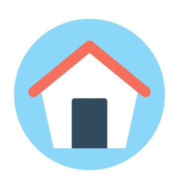 Kulübe düz vektör simgesi