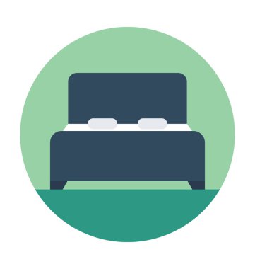 yatağın düz vektör simgesi