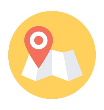 gps düz vektör simgesi