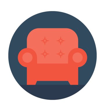 kanepe düz vektör simgesi