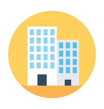 Gökdelen düz vektör simgesi