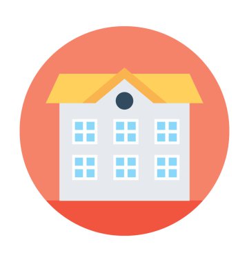 Müstakil ev düz vektör simgesi