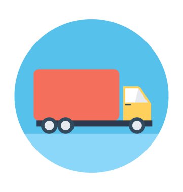 Kargo kamyonu düz vektör simgesi