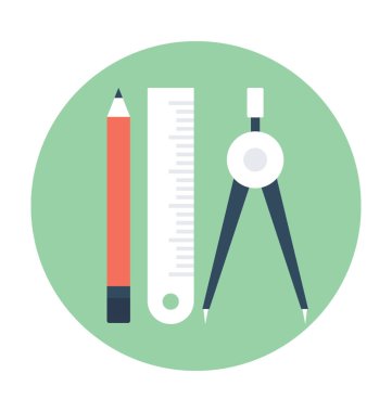 Taslak araçlar düz vektör simgesi