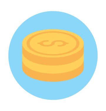 Sikke yığını düz vektör simgesi