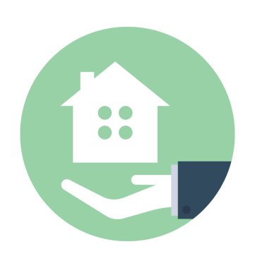 Gayrimenkul düz vektör simgesi