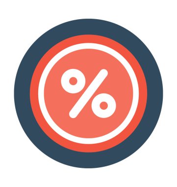 Yüzde düz vektör simgesi