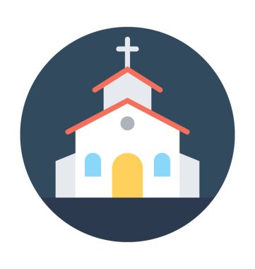 kilise düz vektör simgesi