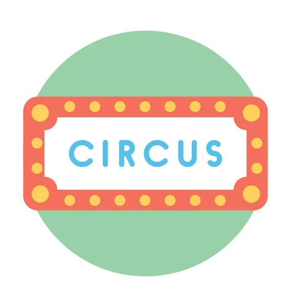 Billet Cirque Icône Vectorielle Plate — Image vectorielle