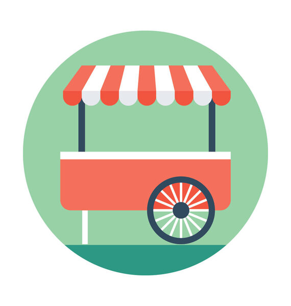 Vending Cart Flat Vector Icon