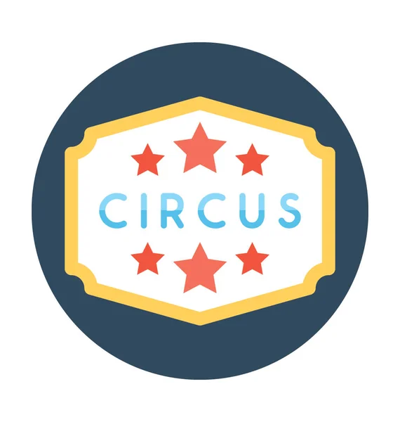 Circus Ticket Flat Vector Icon — Stock Vector