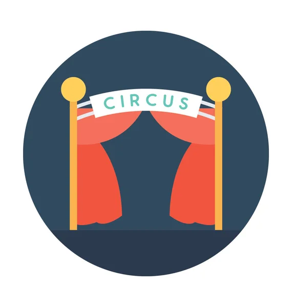 Cirque Icône Vectorielle Plate — Image vectorielle