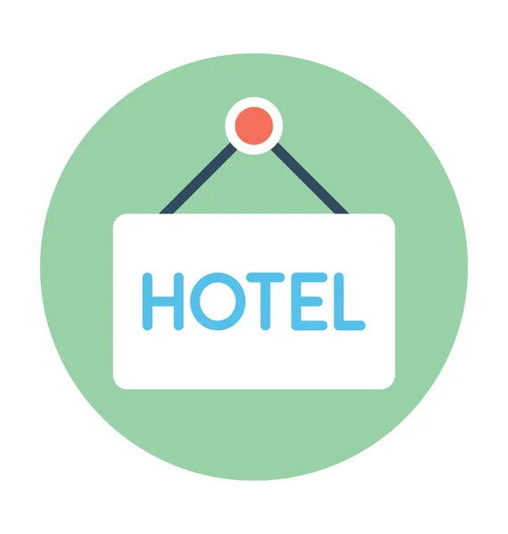 Informação Hotel Flat Vector Icon —  Vetores de Stock