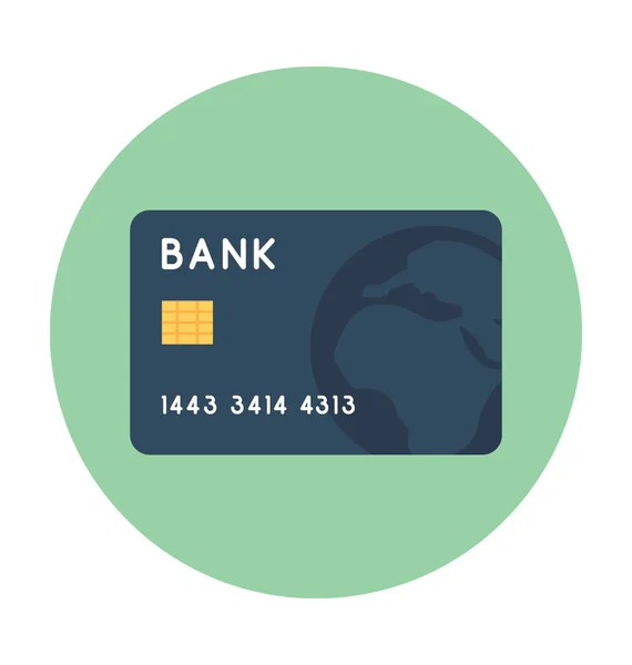 Bankkarte Flache Vektor Symbol — Stockvektor