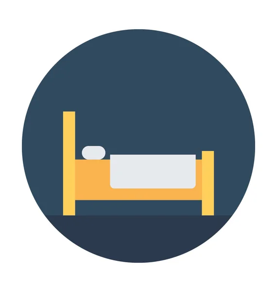 Κρεβάτι Επίπεδη Διάνυσμα Εικονίδιο — Διανυσματικό Αρχείο