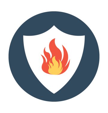 Yangın koruma düz vektör simgesi