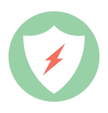 Gök gürültüsü koruma düz vektör simgesi