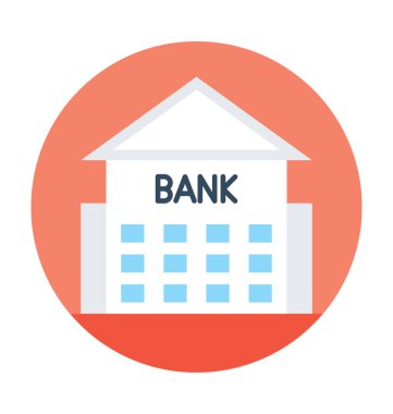 bank düz vektör simgesi