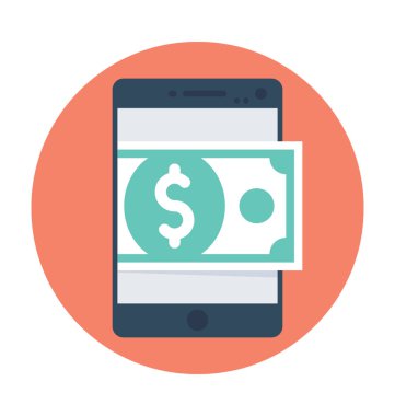 mobil bankacılık düz vektör simgesi