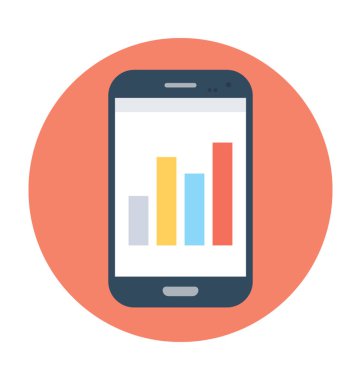 Mobil grafik düz vektör simgesi