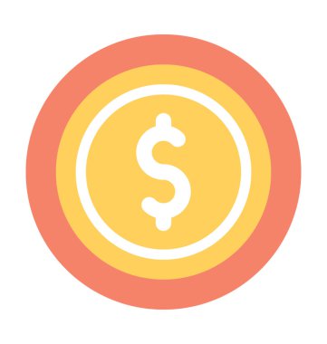 Dolar düz vektör simgesi