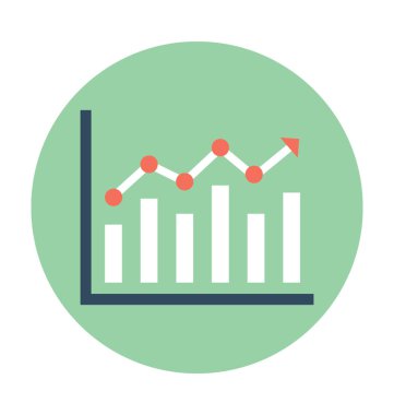 Büyüme grafik düz vektör simgesi
