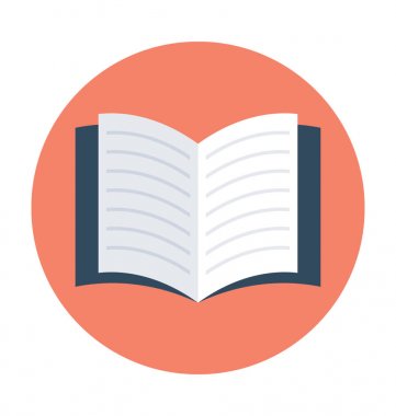 Açık kitap düz vektör simgesi