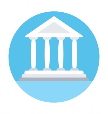 bank düz vektör simgesi