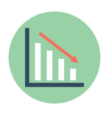 Kaybı grafiği düz vektör simgesi