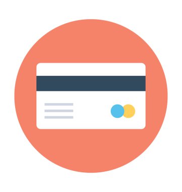 Kredi kartı düz vektör simgesi