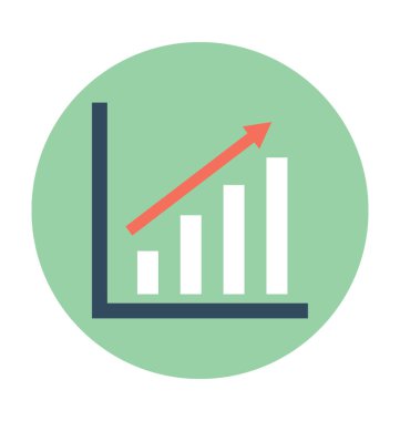 Büyüme grafik düz vektör simgesi