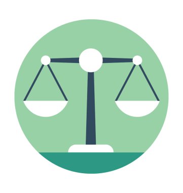 Adalet ölçek düz vektör simgesi