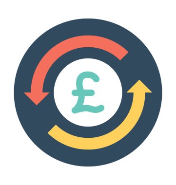 Lirası Döviz düz vektör simgesi