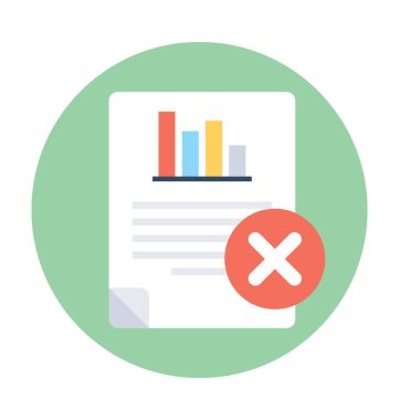 İptal belgeyi düz vektör simgesi