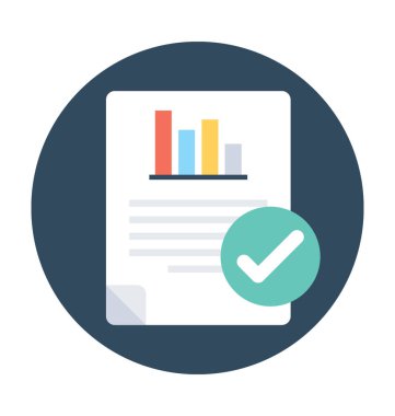 Dosya kontrol düz vektör simgesi