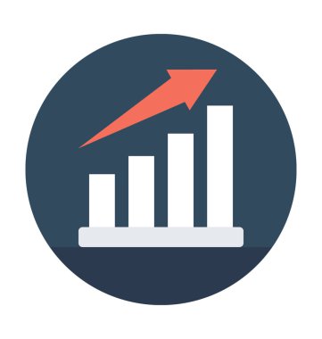 Büyüme grafik düz vektör simgesi