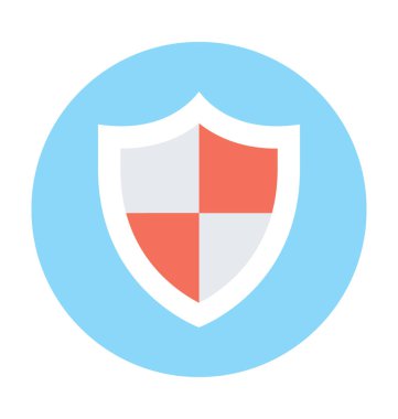 kalkan düz vektör simgesi