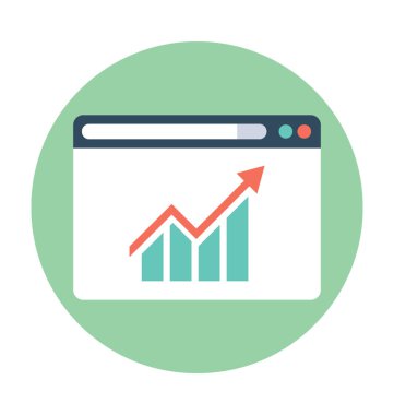 Web Analytics düz vektör simgesi
