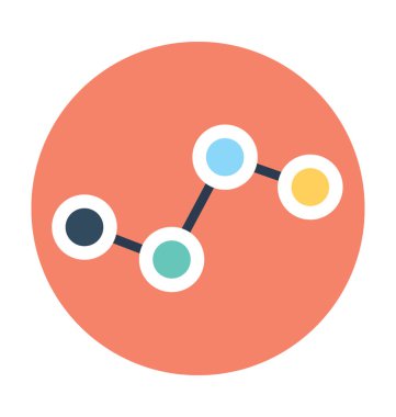 Çizgi grafik düz vektör simgesi