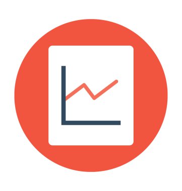 Çizgi grafik düz vektör simgesi