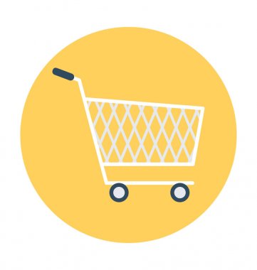 alışveriş sepeti düz vektör simgesi