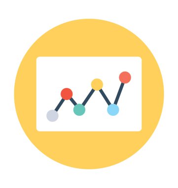 Çizgi grafik düz vektör simgesi