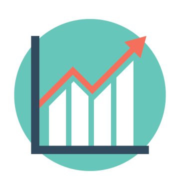 Büyüme grafik düz vektör simgesi