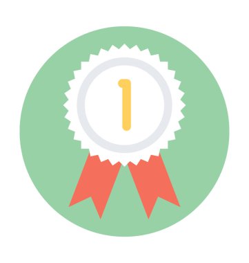 Kalite rozet düz vektör simgesi