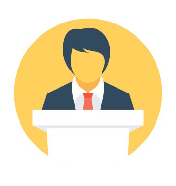 Konuşma düz vektör simgesi