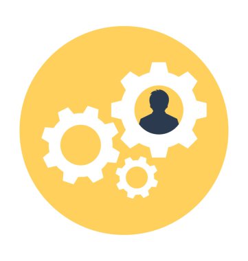 yönetim düz vektör simgesi