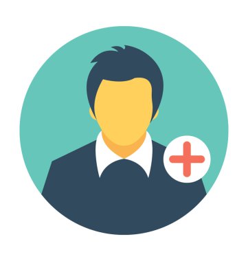 Kullanıcı düz vektör simge ekle