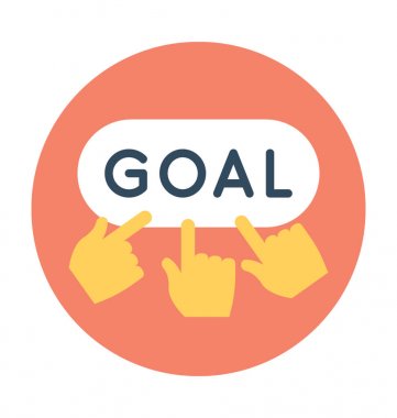 Hedef düz vektör simgesi